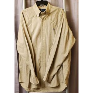 Polo Ralph Lauren Blake Beige Plaid Long Sleeve Button-Down‎ Shirt Men's L